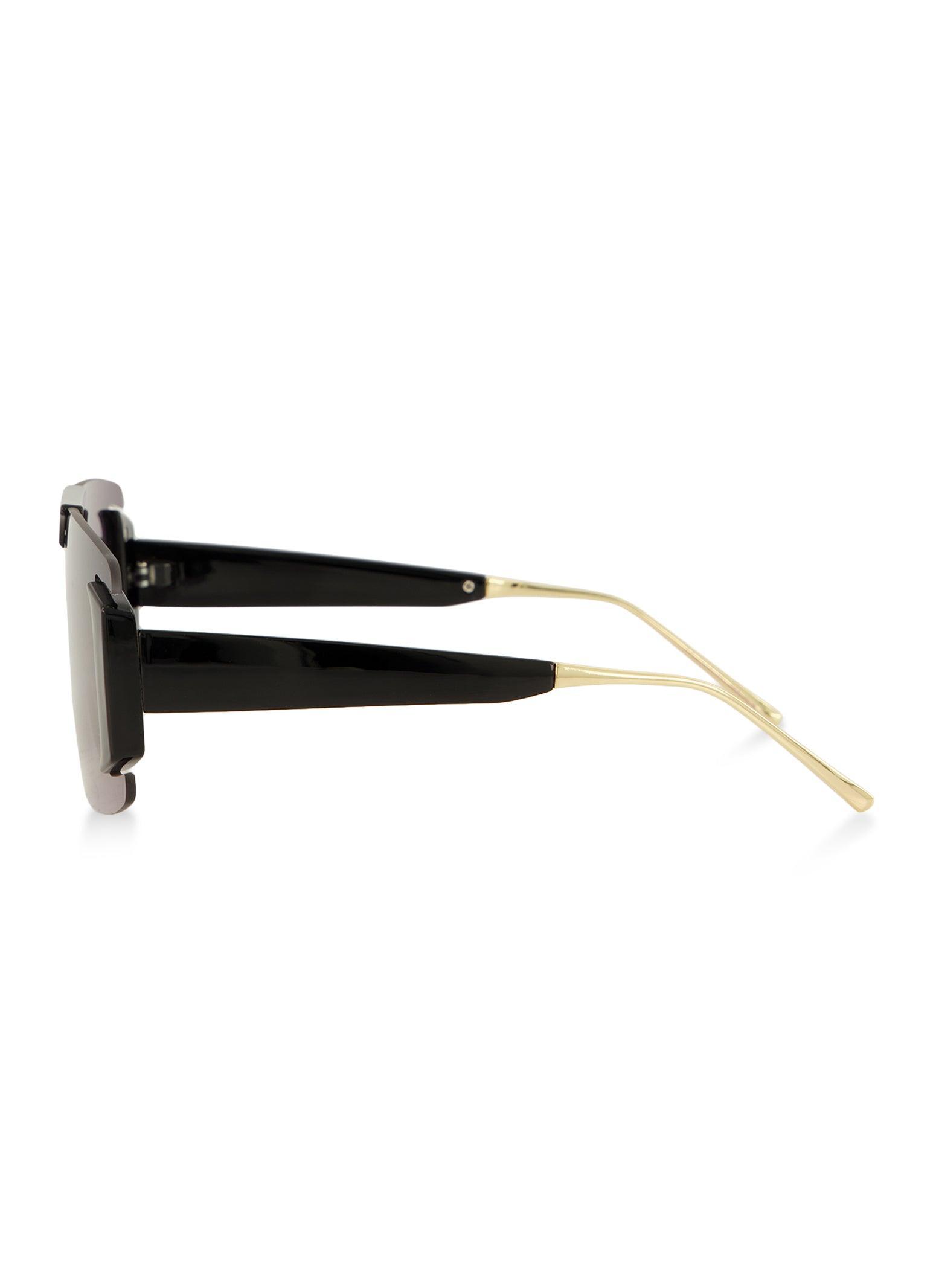 Womens Contrast Retro Shield Sunglasses Product Image