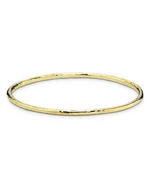 Womens Classico Thin 18K Yellow Gold Hammered Bangle Bracelet - Gold - Gold Product Image