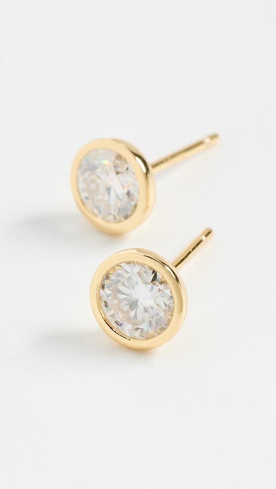 SHASHI Bezel Stud Earrings 5mm | Shopbop Product Image