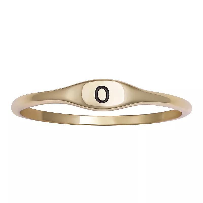 PRIMROSE Polished Oval Oxidized Initial Ring, Womens Gold Tone Y Product Image