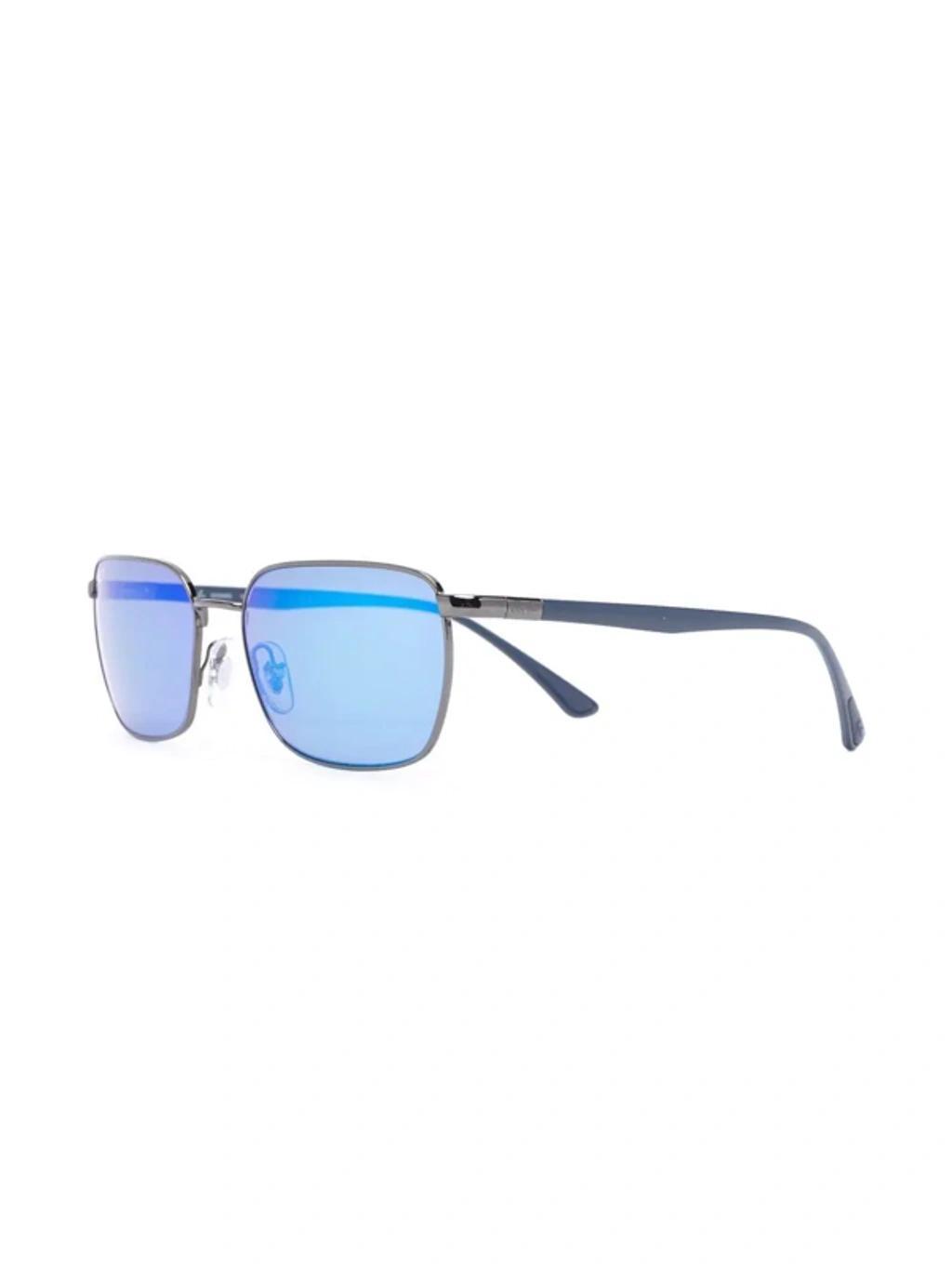 RAY BAN Mirrored Rectangle-frame Sunglasses In Blau Product Image