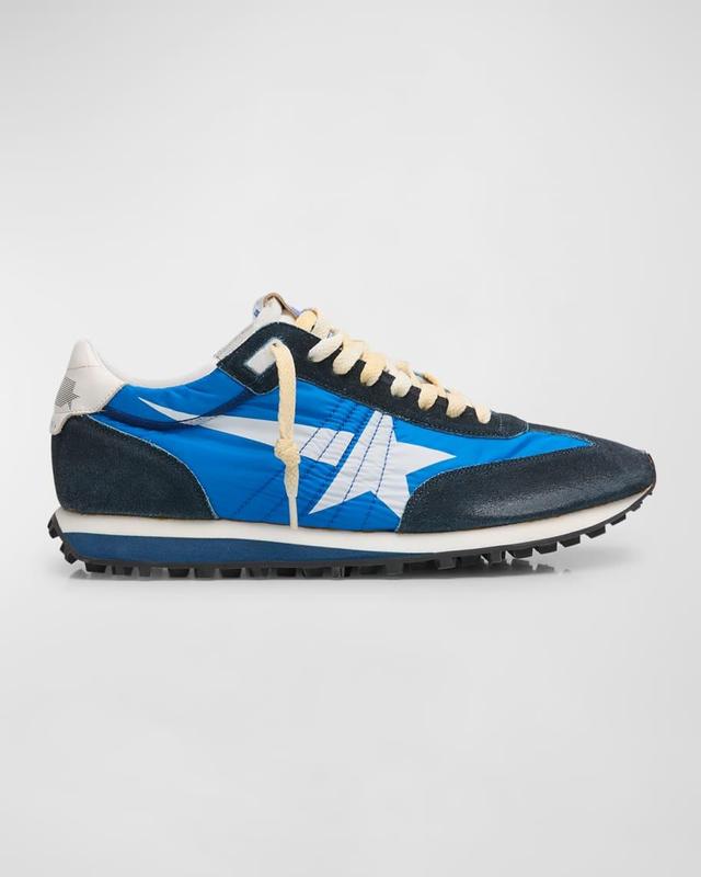 Mens Marathon Nylon and Suede Low-Top Sneakers Product Image