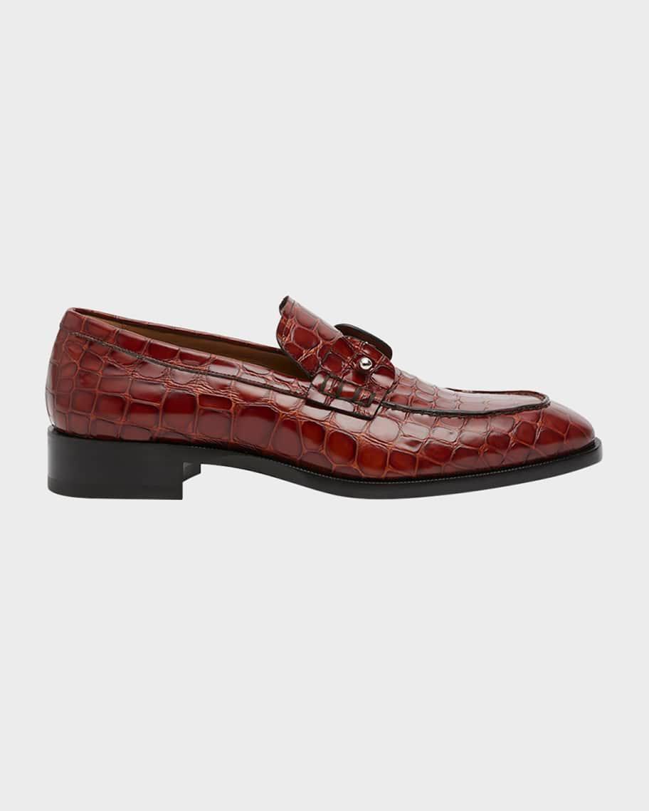 Mens Chambelimoc Croc-Embossed Leather Loafers Product Image