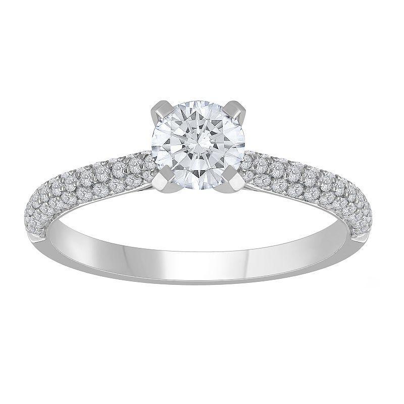 Diamond Medley 14k White Gold 1 1/4 Carat T.W. Lab-Grown Diamond Engagement Ring, Womens Product Image