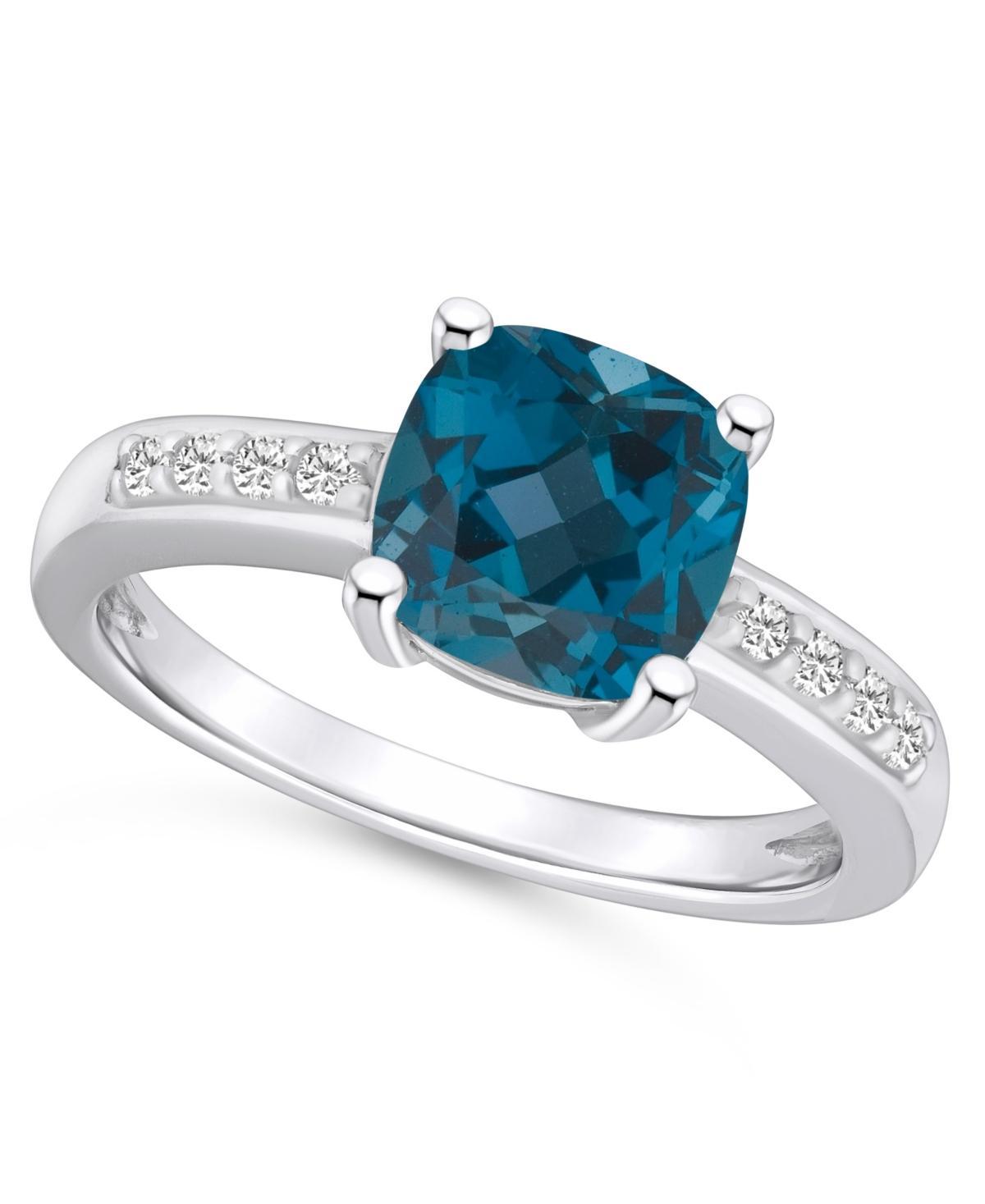 Macys London Blue Topaz and Diamond Ring (2-3/4 ct.t.w and 1/8 ct.t.w) 14K White Gold Product Image