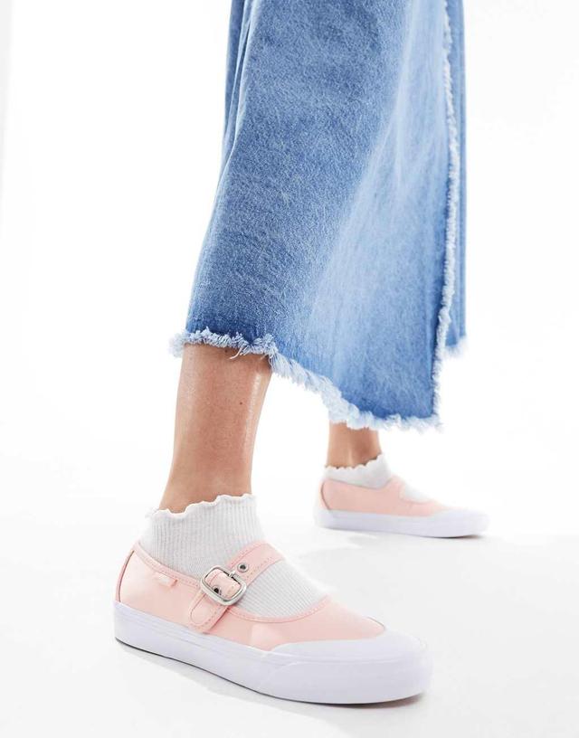 Vans Mary Jane sneaker flats in pink and white Product Image