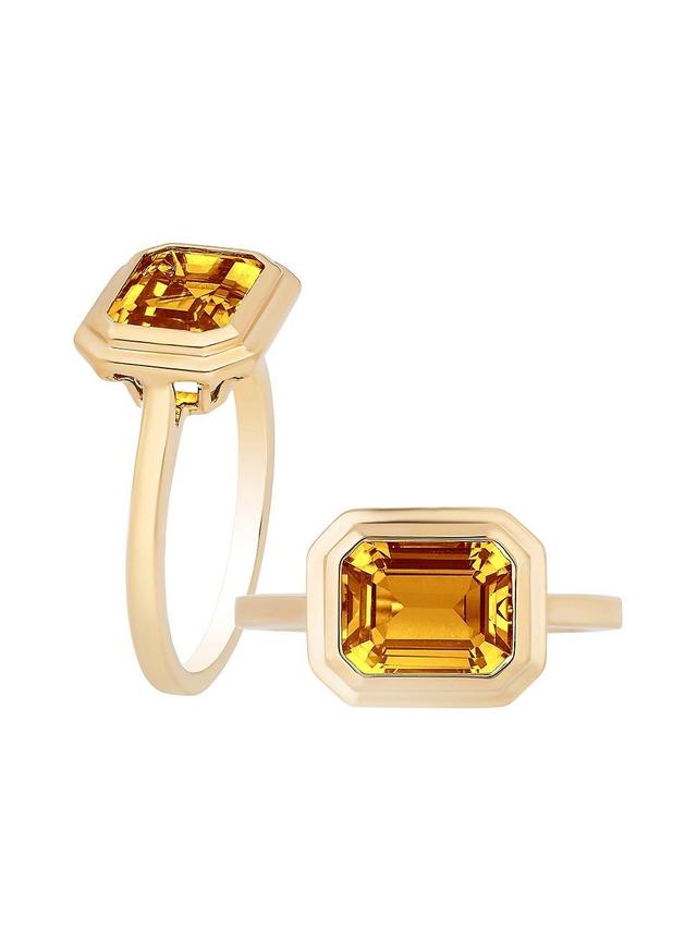 Womens Manhattan 18K Yellow Gold & Citrine Ring Product Image