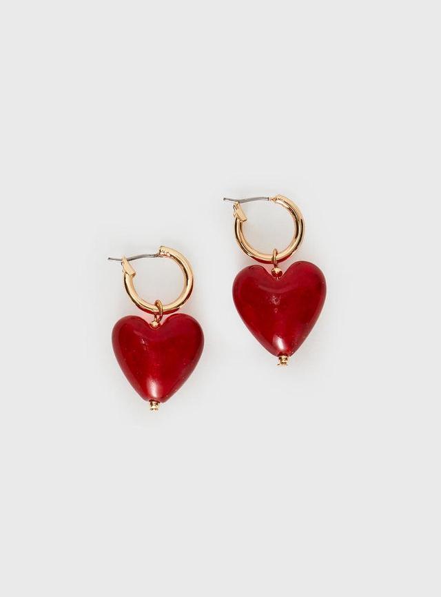 Wild Heart Earrings Gold / Red Product Image