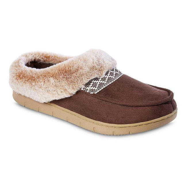 isotoner Faux-Fur Womens Memory Foam Comfort Hoodback Slippers Product Image