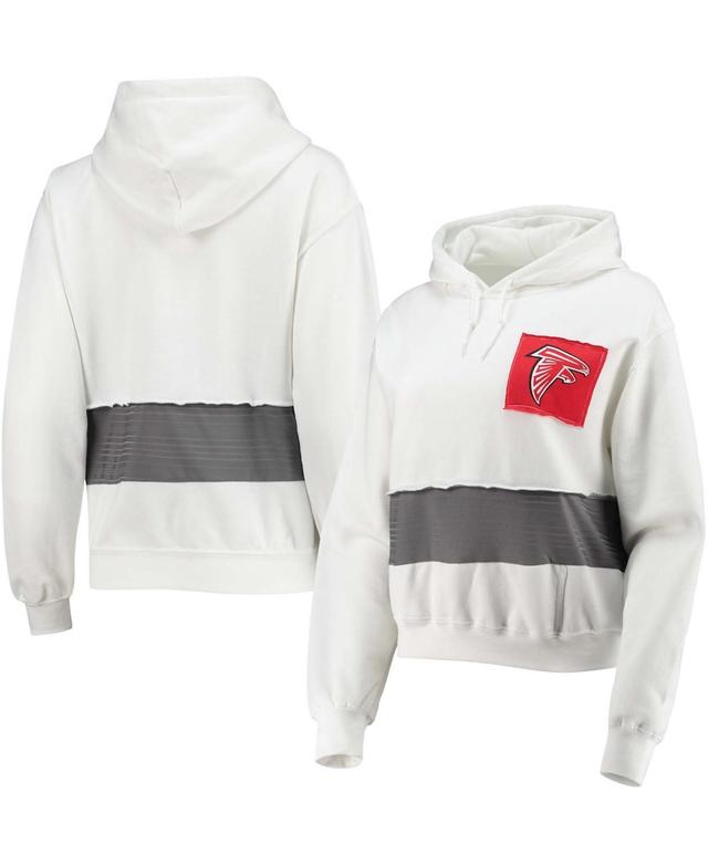 Womens White Atlanta Falcons Crop Dolman Pullover Hoodie Product Image