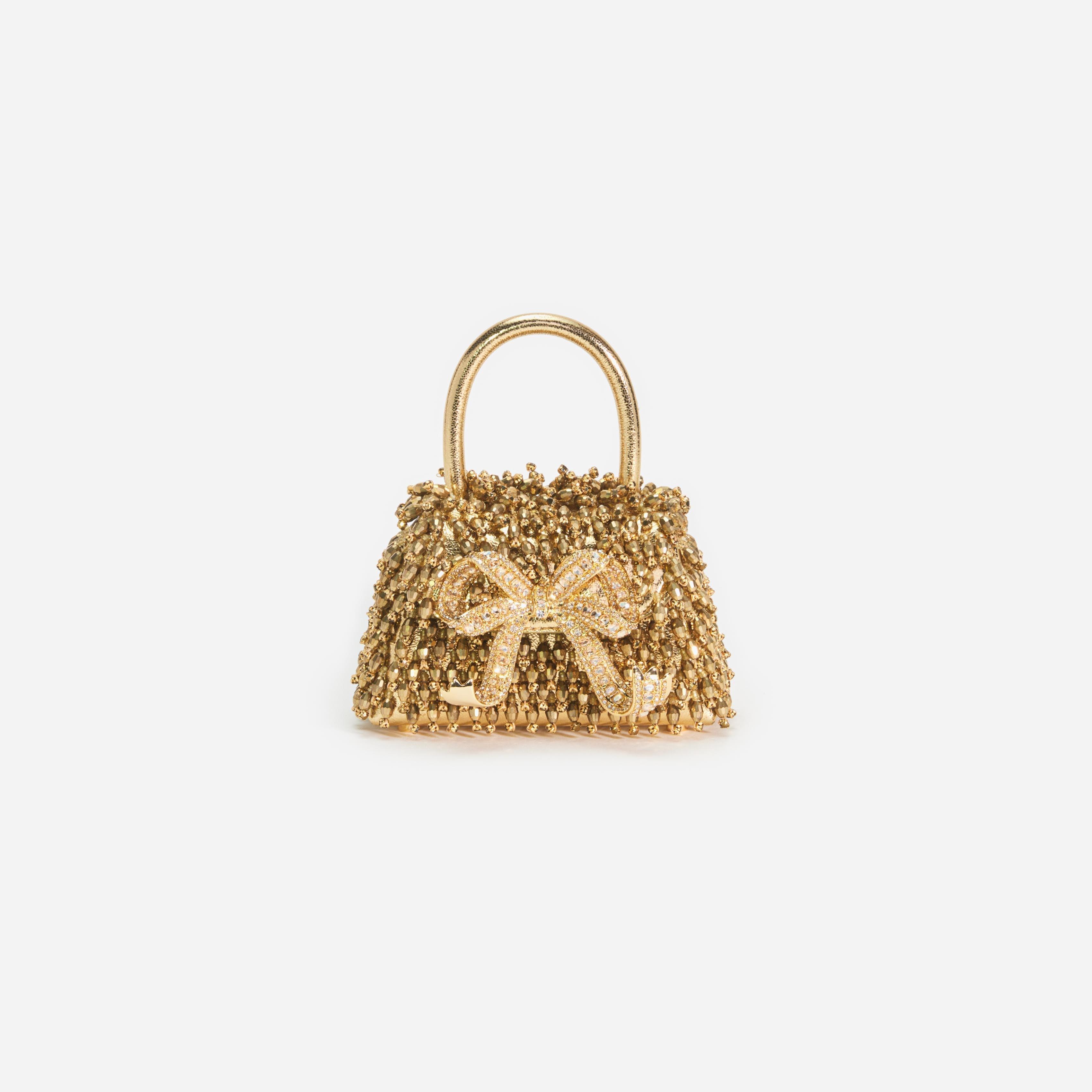 Gold Crystal Embroidery Micro Bag Product Image