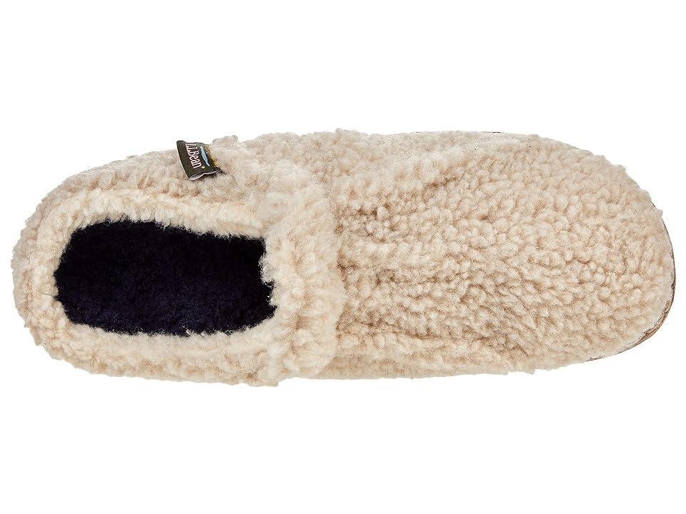 L.L.Bean Cozy Slipper Slide Pile Fleece (Natural/Bright Navy) Women's Shoes Product Image