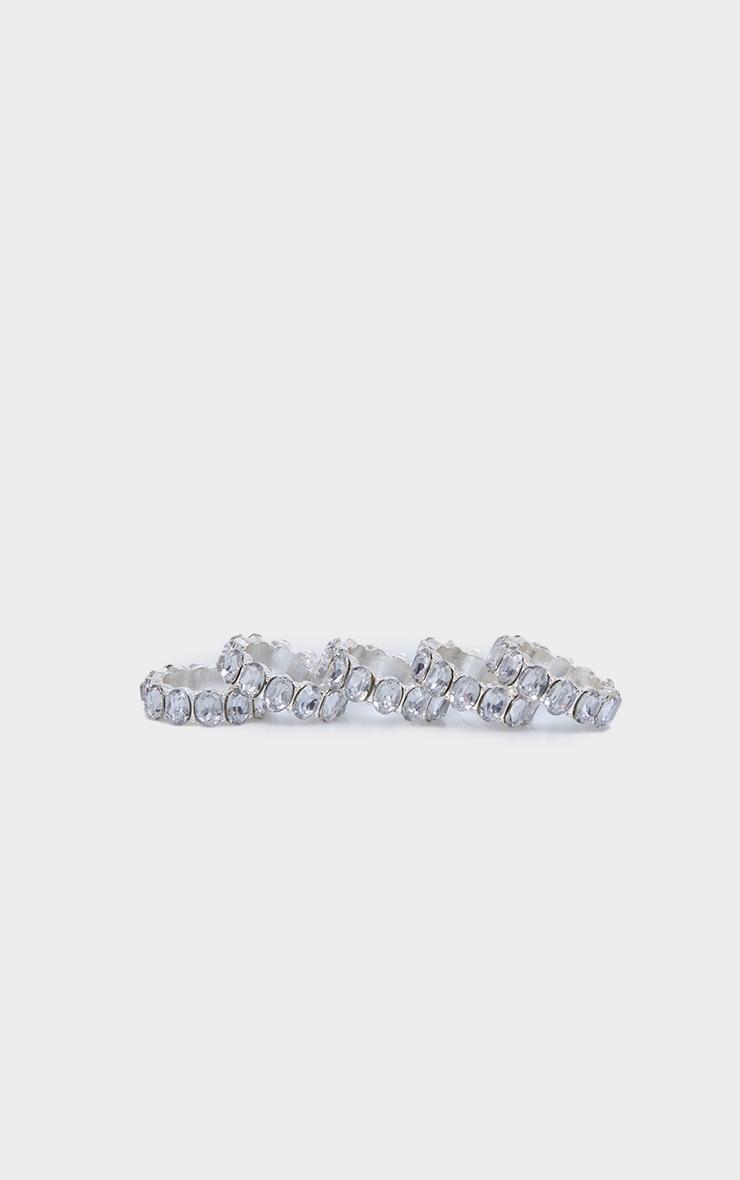 Silver Chunky Jewel Ring Multipack Product Image