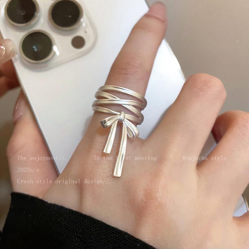 Bow Alloy Layered Open Ring Product Image