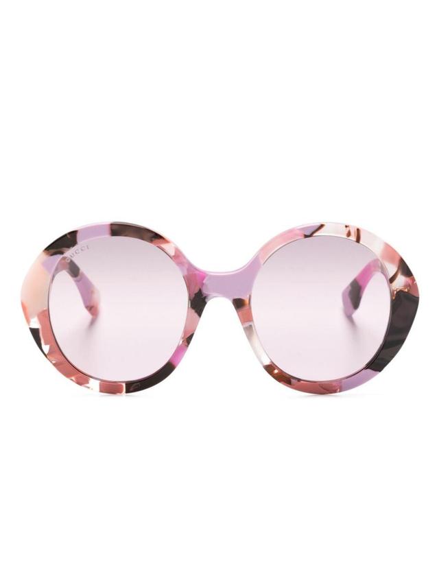 Gg1628s Round-frame Sunglasses In Rosa Product Image