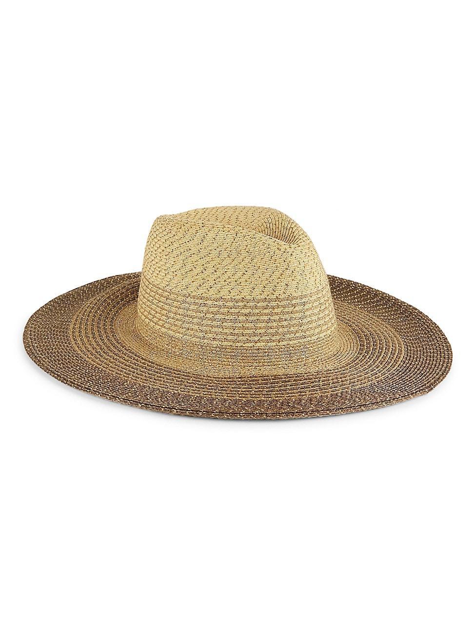 Emmanuelle Metallic Two-Tone Paper Straw Fedora Product Image