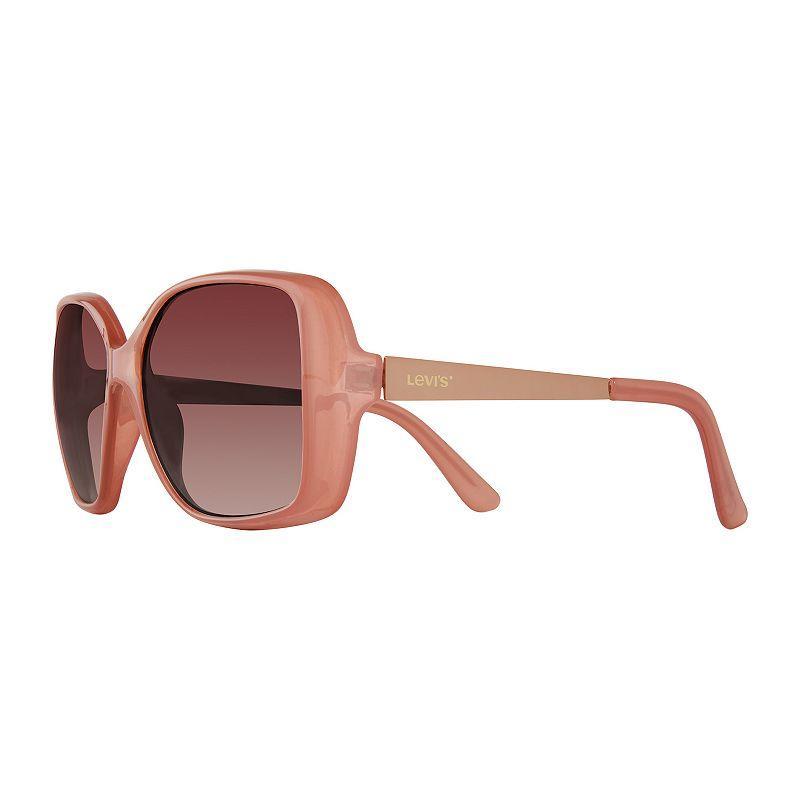 Womens Levis 59mm Fashion Rectangle Gradient Sunglasses, Pink Product Image