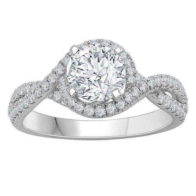 Diamond Medley 14k White Gold 1 3/8 Carat T.W. Lab-Grown Diamond Engagement Ring, Womens 14k Whgold Product Image