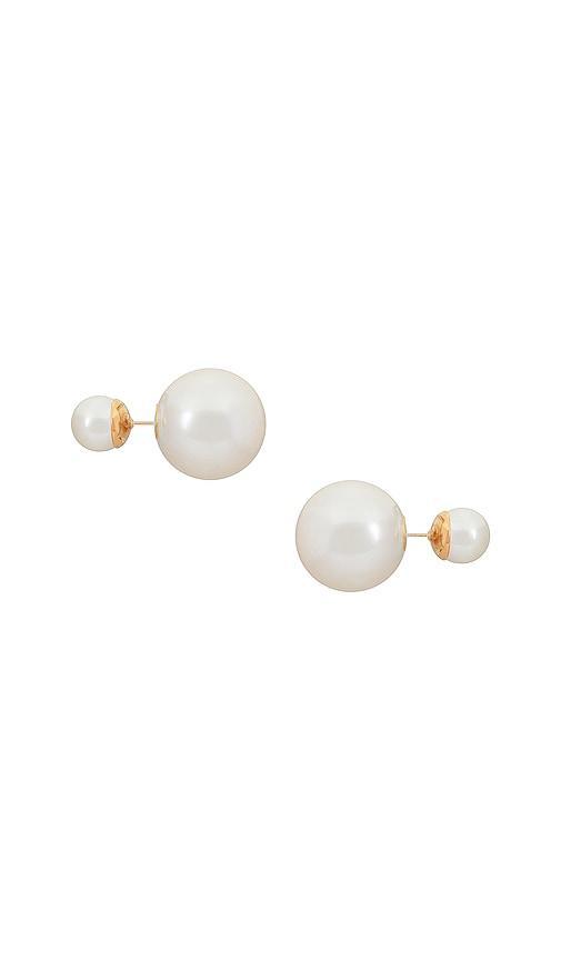 Womens Double 14K-Gold-Plated & Round Faux-Pearl Earrings Product Image