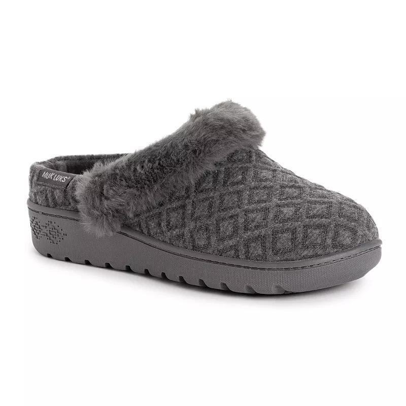 MUK LUKS Quianna Lee Womens Faux Fur Collared Quilted Clogs Product Image