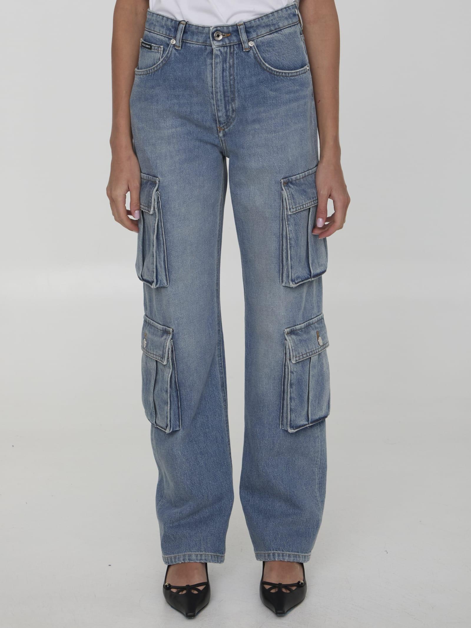 DOLCE & GABBANA Cargo Jeans In Light Blue Product Image