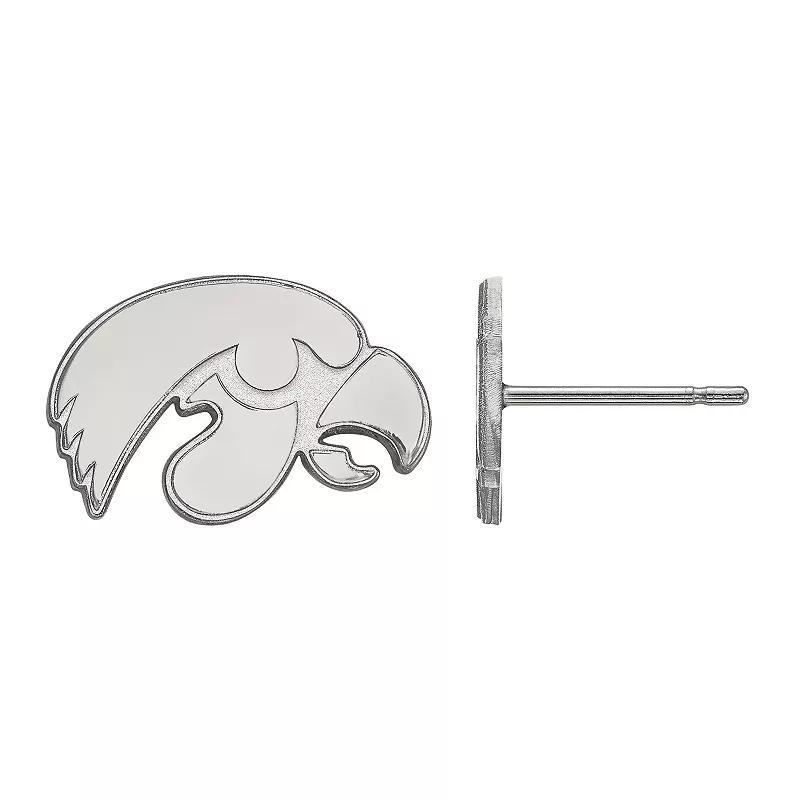 LogoArt 10k White Gold Iowa Hawkeyes XS Post Earrings, Womens 10k Whgold Product Image