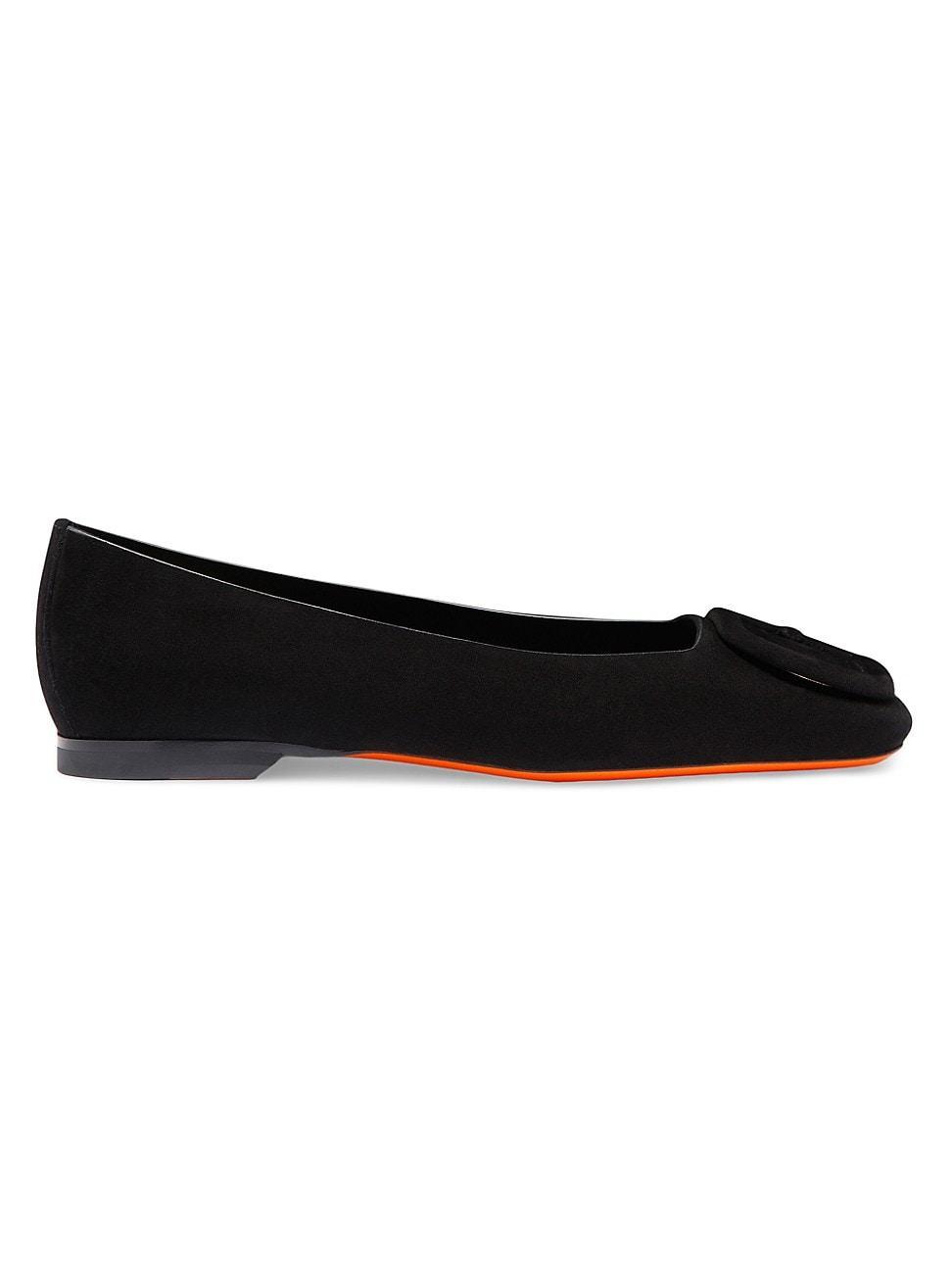 Womens Soft Square-Toe Suede Ballet Flats product image