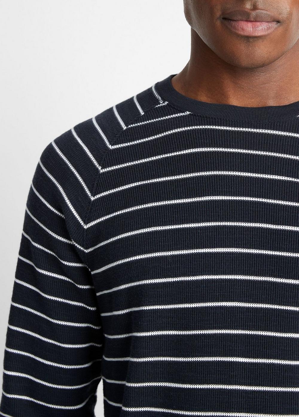 Striped Waffle Pima Cotton Long-Sleeve T-Shirt Product Image