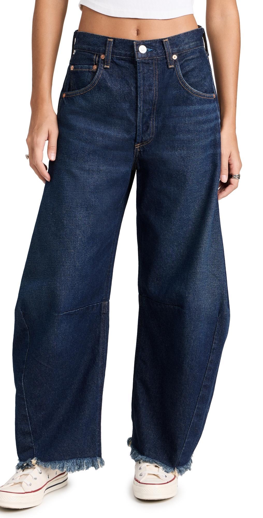 Citizens of Humanity Horseshoe High Waist Chew Hem Crop Barrel Jeans Product Image