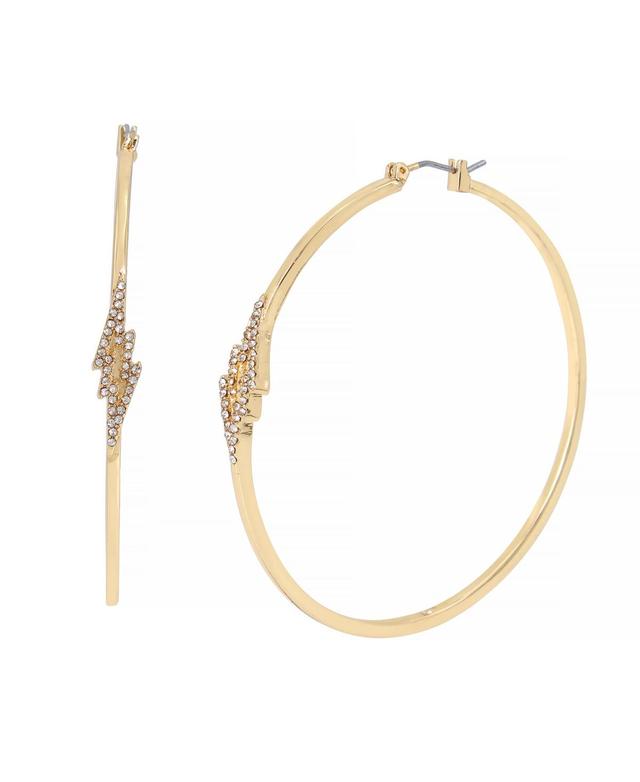 Steve Madden Womens Pave Large Hoop Earrings Product Image