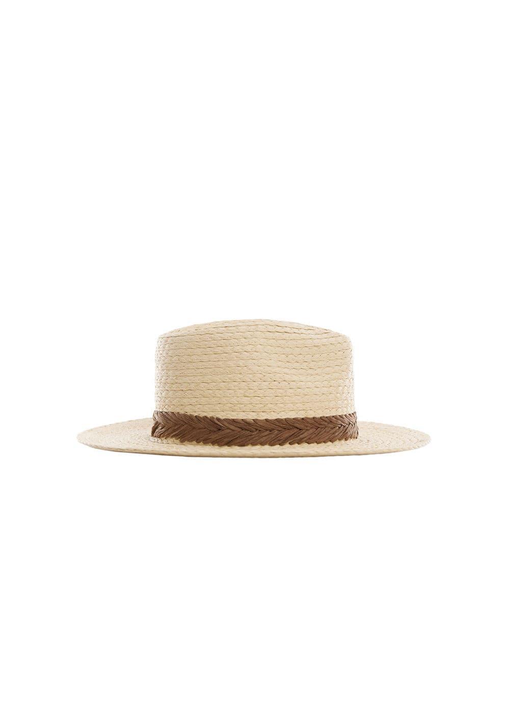 MANGO - Braided hat with ribbon - One size - Women Product Image