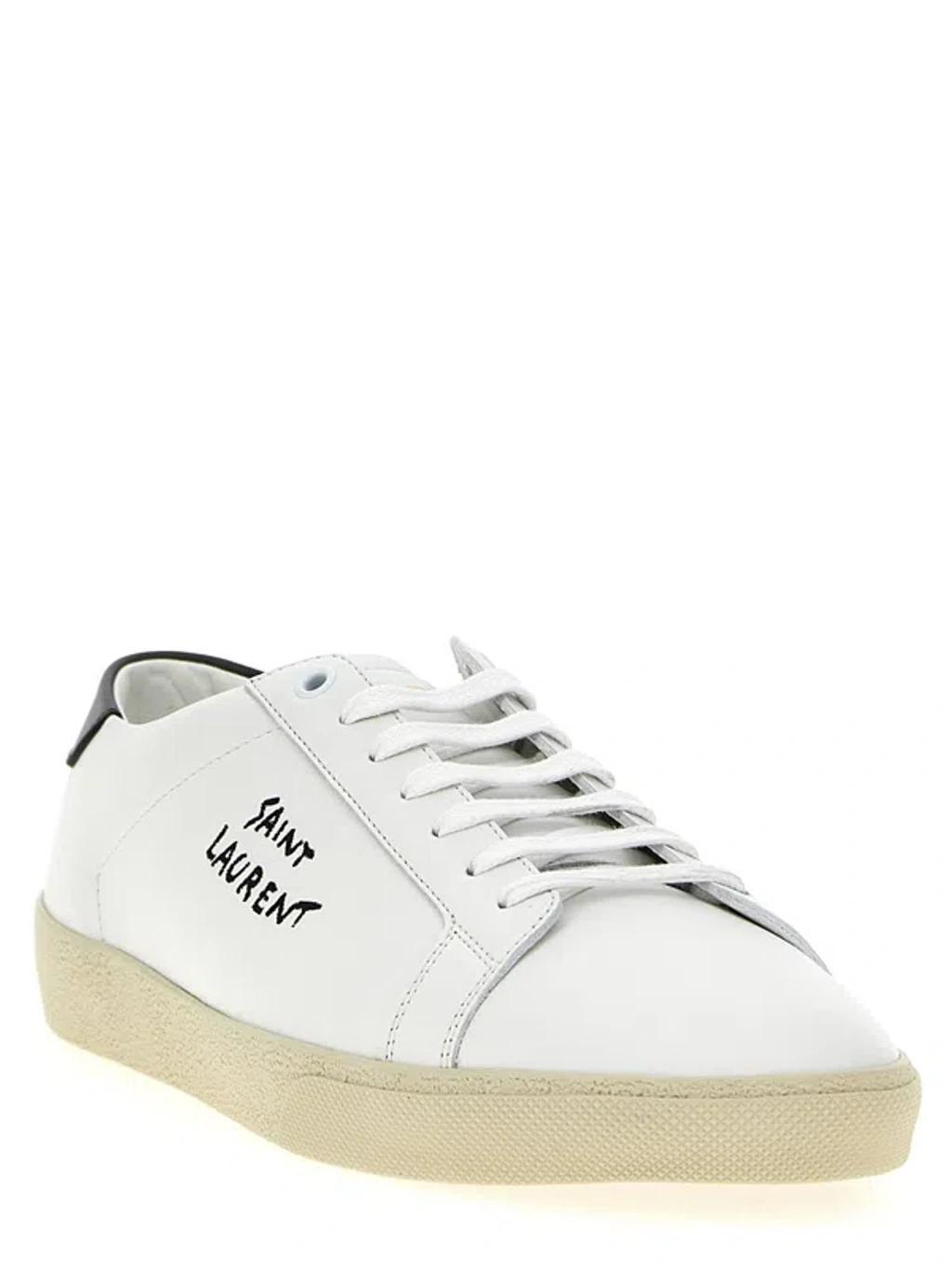 SAINT LAURENT Men's Court Sl/06 Leather Sneakers In White Product Image