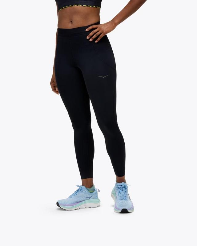 HOKA Womens Novafly Run Tights 25 in Black, Size Large Product Image