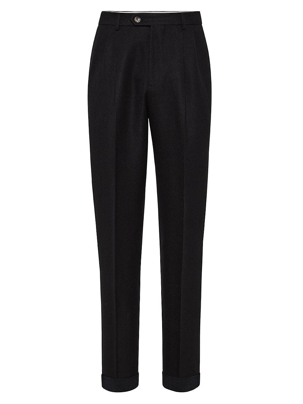 Mens Leisure Fit Trousers with Double Pleats Product Image