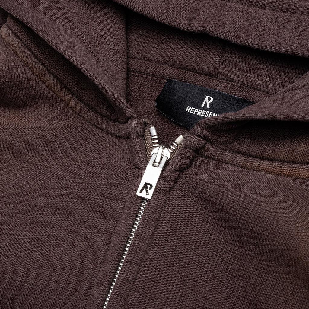 Masking Tape Initial Zip Hoodie - Cedar Male Product Image