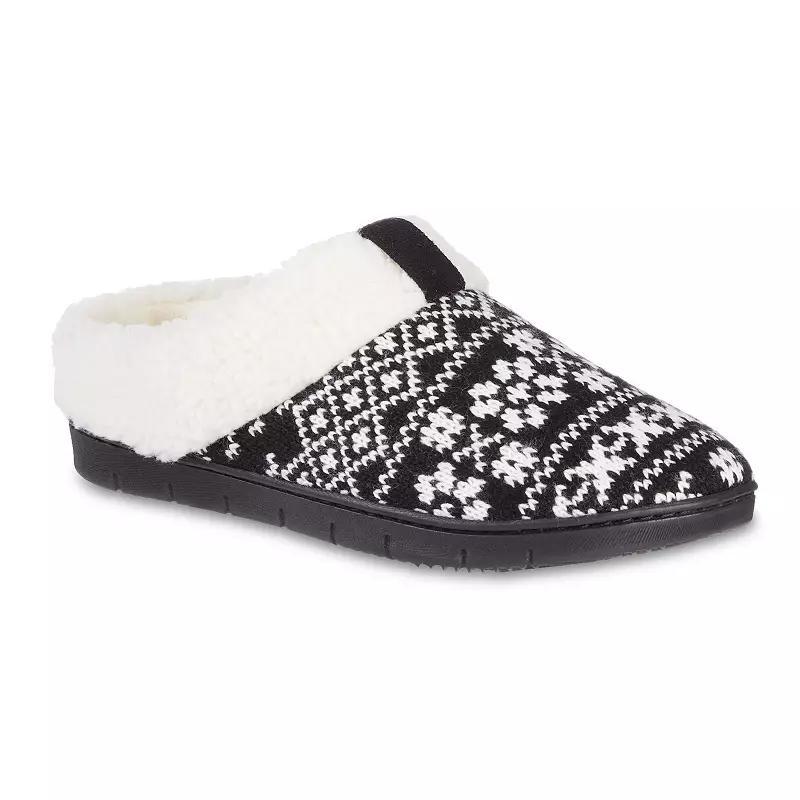 isotoner Heritage Womens Memory Foam Fairisle Knit Hoodback Comfort Slippers Product Image