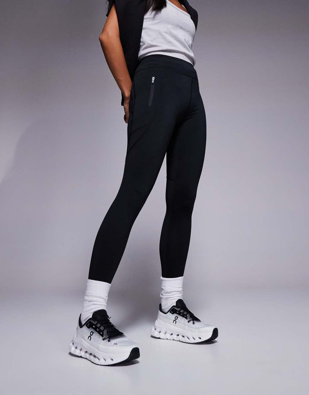 ASOS 4505 icon run tie waist legging with pocket-Black Product Image