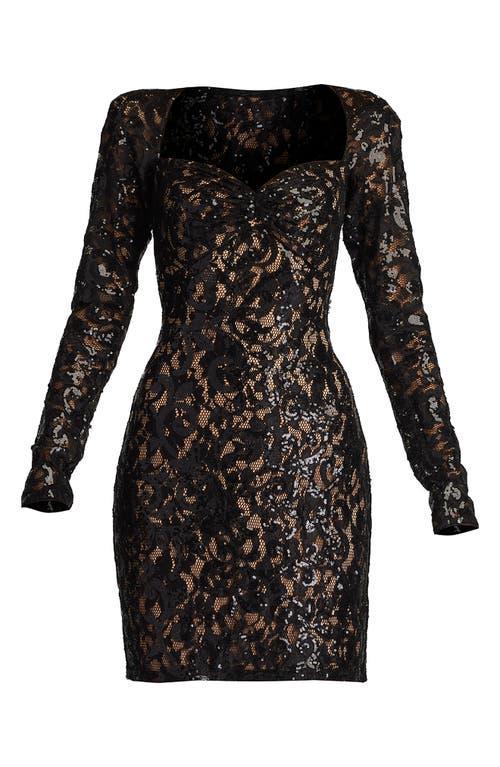 SHO by Tadashi Shoji Sequin Long Sleeve Cocktail Minidress Product Image