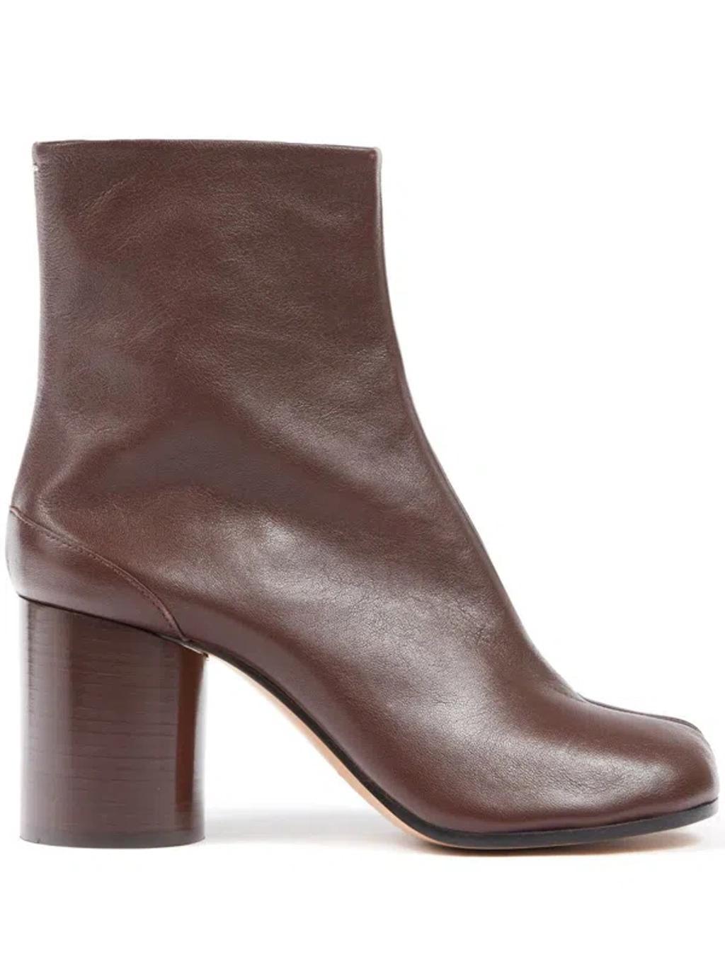 Tabi 80mm Leather Ankle Boots In Bordeaux Product Image