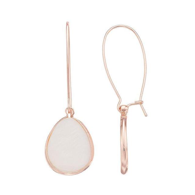 LC Lauren Conrad Mother-of-Pearl Drop Earrings, Womens, Rose Gold Tone Product Image