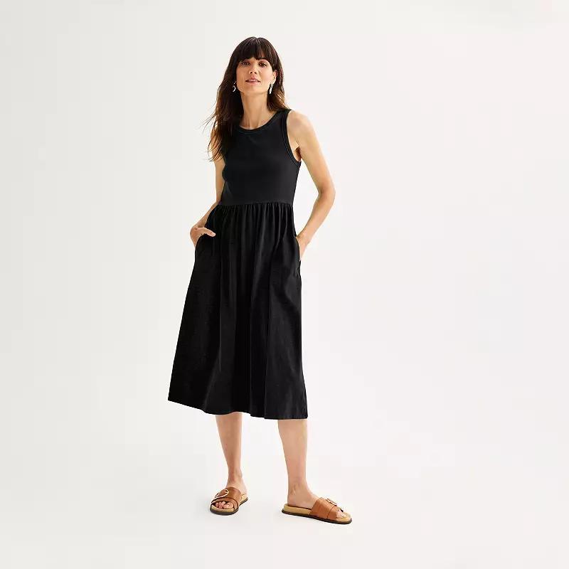 Womens Sonoma Goods For Life Mixed Media Knit Dress Product Image