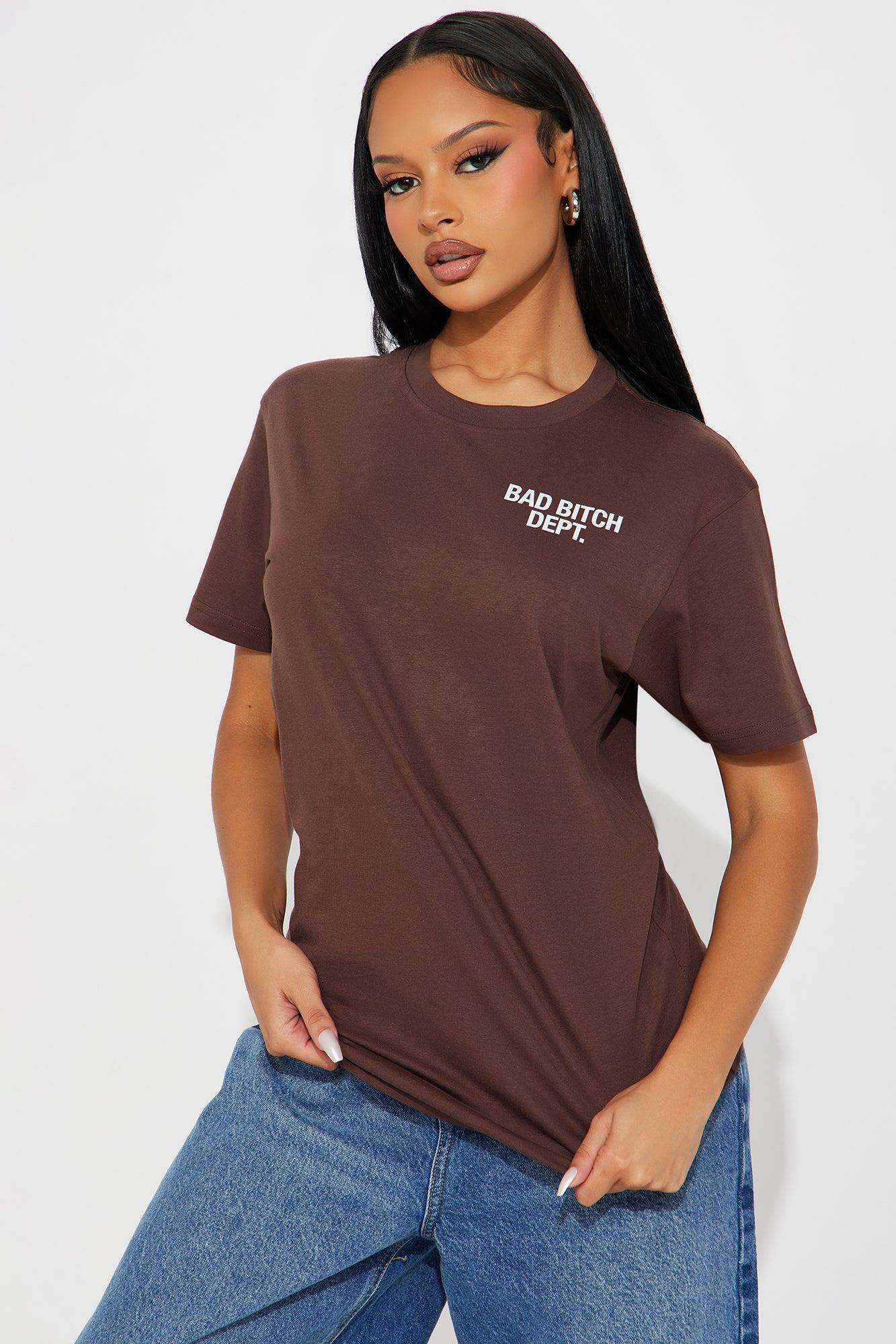 Member Of The Bad Bitch Dept Tee - Brown Product Image