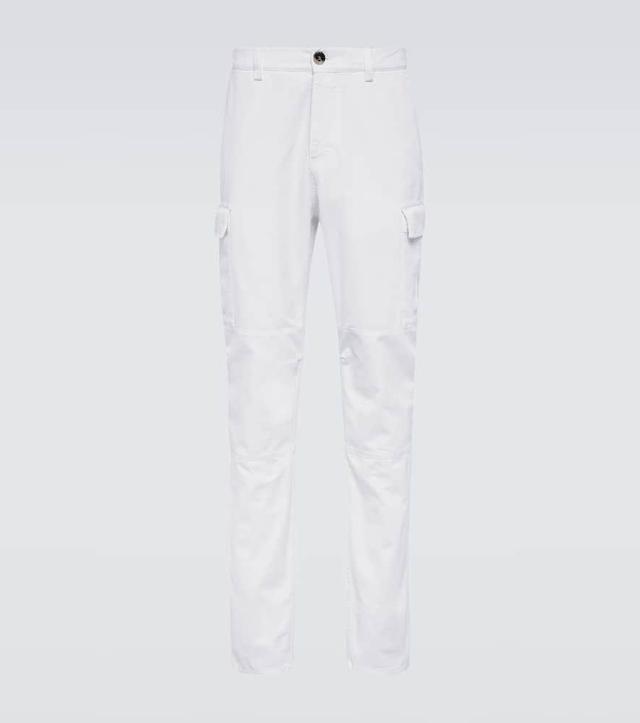 Cotton Gabardine Cargo Pants In White Product Image