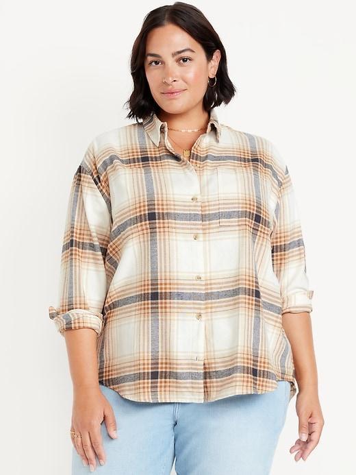 Flannel Boyfriend Button-Down Shirt Product Image