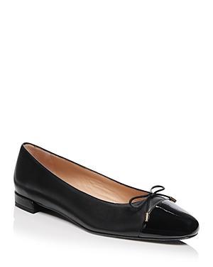 Stuart Weitzman Sleek Cap Toe Bow Flat Product Image