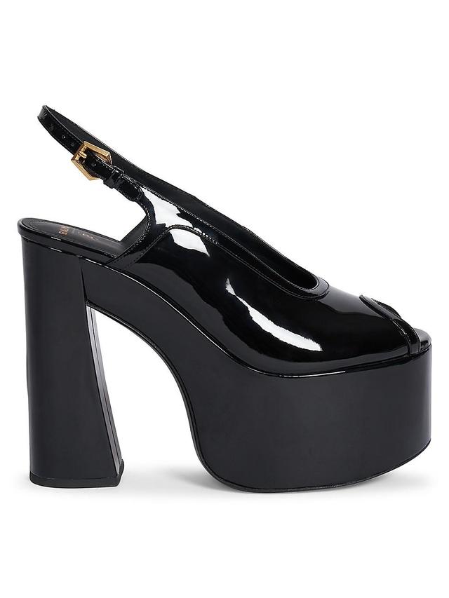 Womens Cam-Patent Leather Platform Sandals Product Image