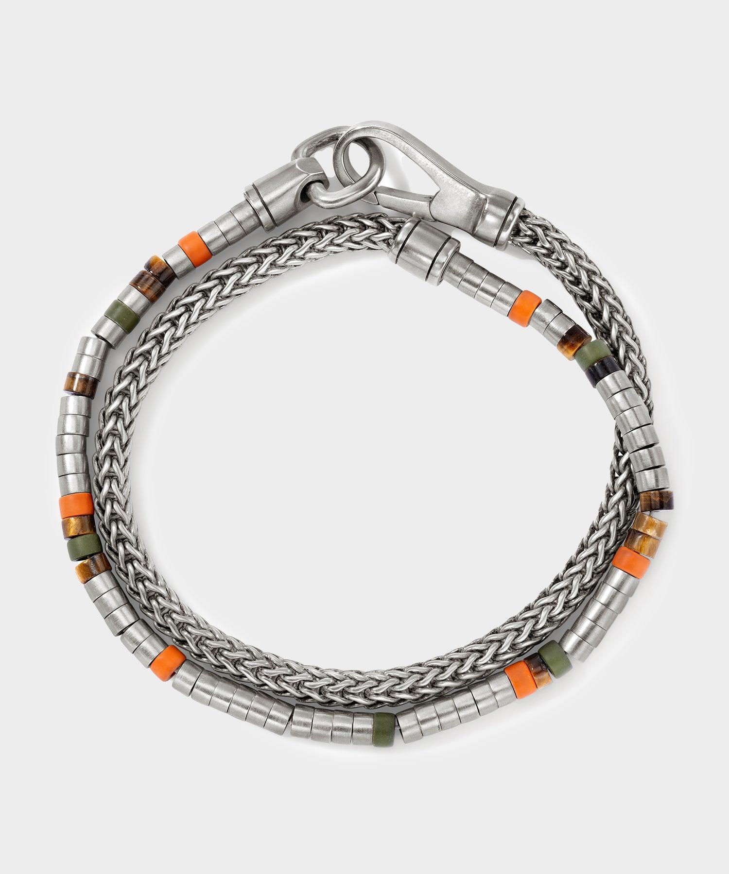 Todd Snyder x John Hardy Heishi Silver Double Wrap Bracelet Product Image