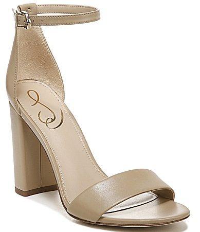 Sam Edelman Yaro Leather Ankle Strap Block Heel Dress Sandals Product Image