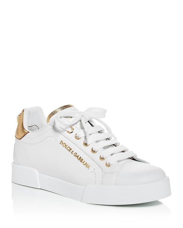 Womens Portofino Logo Leather Sneakers Product Image