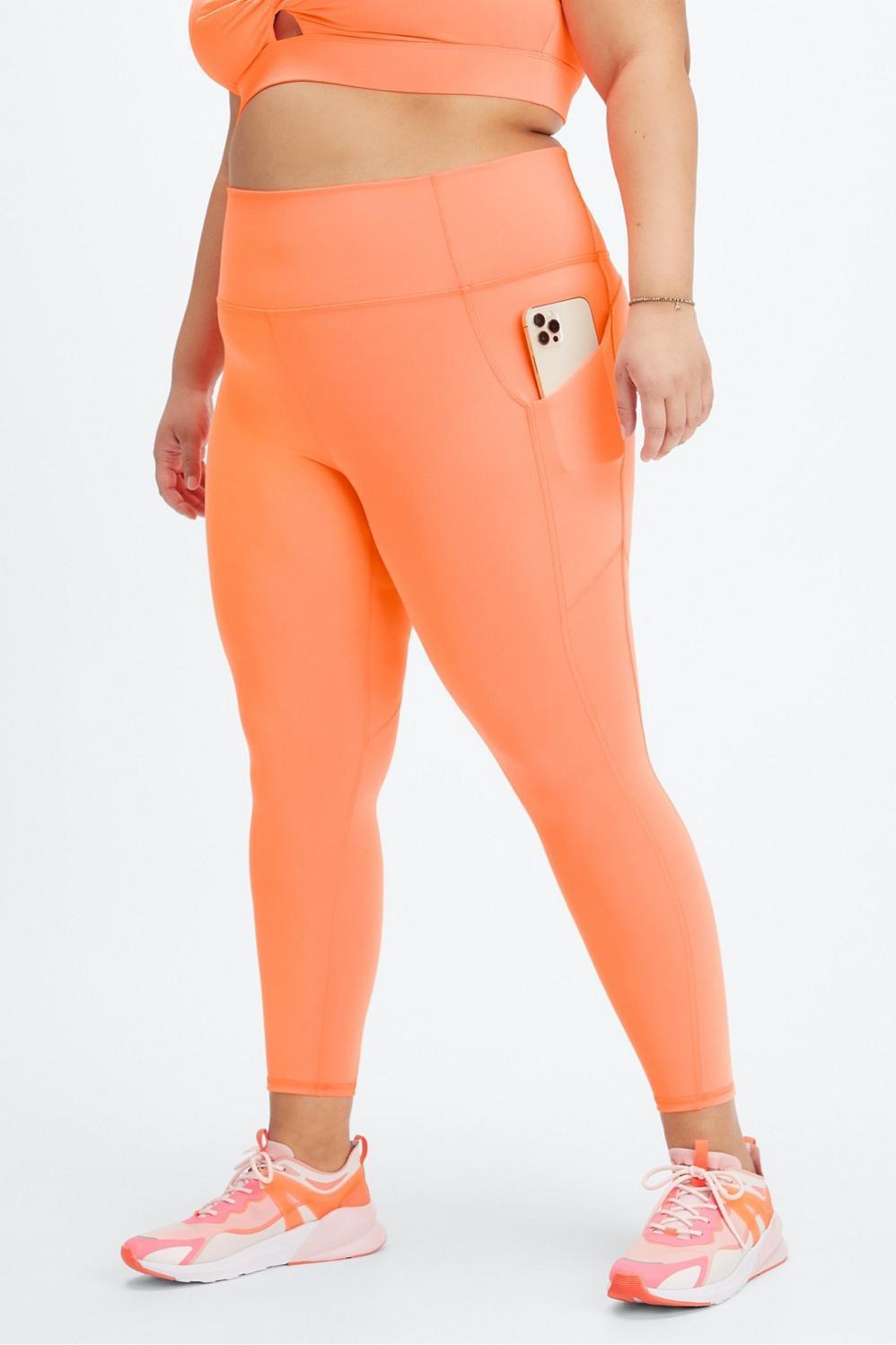 Fabletics Oasis High-Waisted 7/8 Legging Womens orange Size XS Product Image